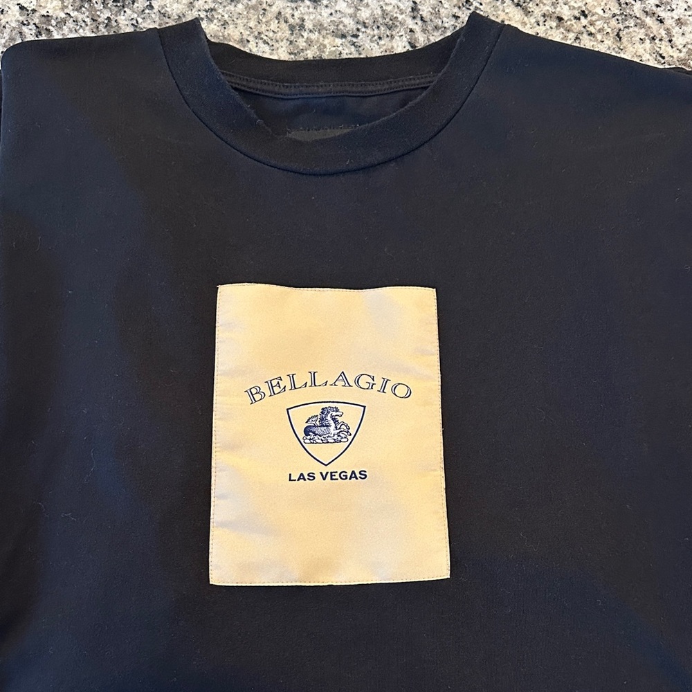 Bellagio Black Short-Sleeve Tee with Gold Patch